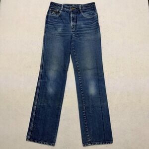 Jordache Womens Jeans Size 31L 30x32 Straight Leg Embroidered Riding Horseback